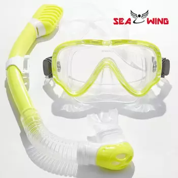QINGHONG полностью сухие очки для дайвинга для мужчин, женщин и детей, набор для сноркелинга, маска для подводного плавания ST3600, желтый костюм, один размер