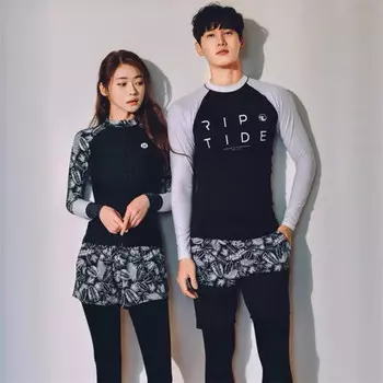 QINGHONG Xipan Купальник для пары, разделенный двухсекционный костюм для дайвинга, мужской комплект из трех частей [размеры уточняйте в службе поддержки клиентов]