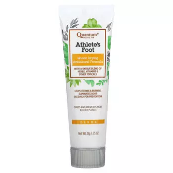 Quantum Health, Athlete's Foot, быстросохнущая формула против грибка стопы, 0,75 унции (21 г)