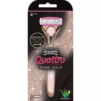 Quattro для женщин бритва розовое золото Wilkinson Sword, 1 шт.