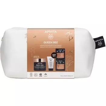 Queen Bee Absolute Anti-Aging Regenerating Cream Rich Texture with Free Cleansing Milk 3 In 1 For Matting Face And Free Royal Jelly Face Mask Set Apivita
