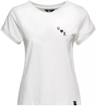 Футболка женская Queen Kerosin Playcard Queen, белый