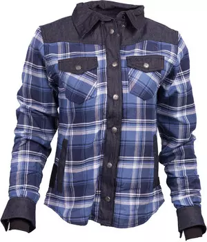 Рубашка мотоциклетная женская Queen Kerosin Troublemaker Blanko Adventure, синий