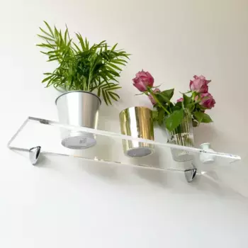 Queence декоративная настенная полка "Elle", полка, полка, полка из акрилового стекла, полированные края 25х1х15 см, цвет silber