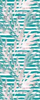 Queence Вешалка "Тропический" на 6 крючках, 50 х 120 см 50х120х10 см, бирюзовый