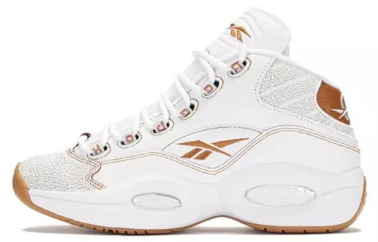 Question Mid 'Tobacco', кроссовки женские Reebok, белый/коричневый