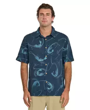 Quiksilver Мужская рубашка Jumbo Woven Quiksilver Waterman, синий