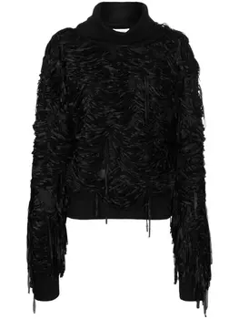 QUIRA джемпер с бахромой, черный