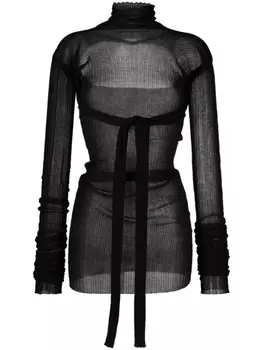 QUIRA джемпер в рубчик с открытой спиной, черный