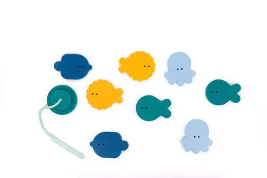 Quut, Deep sea, Набор наклеек для пенной ванны с удочкой