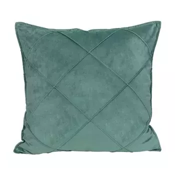 QUVIO декоративная подушка в клетку - с наполнителем - домашние подушки - диванные подушки - квадратные подушки - подушки с наполнителем - декоративные подушки зеленый эвкалипт - фигурные подушки - 50 х 50 см - бархат - зеленый эвкалипт