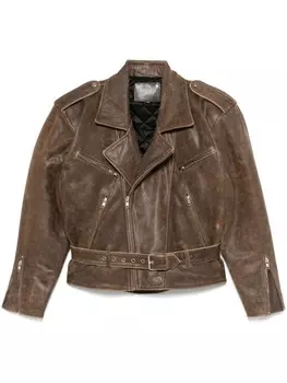 R13 байкерская куртка с объемными плечами, коричневый