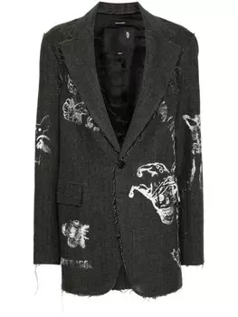 R13 блейзер с необработанными краями, серый