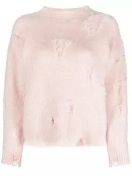 R13 джемпер с эффектом потертости, розовый