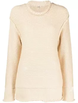 R13 джемпер с длинными рукавами и подвернутым подолом, нейтральный цвет