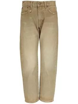 R13 джинсы прямого кроя с эффектом потертости, зеленый