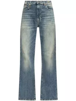 R13 джинсы с нашивкой-логотипом, синий