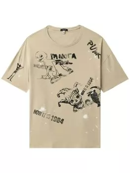 R13 футболка с графичным принтом, коричневый