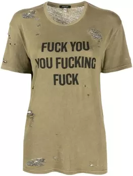 R13 футболка с надписью, зеленый