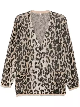 R13 кардиган с леопардовым узором, коричневый