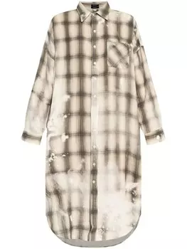 R13 клетчатое платье, нейтральный цвет