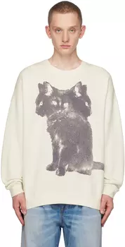 R13 Off-White Толстовка с тройным котом