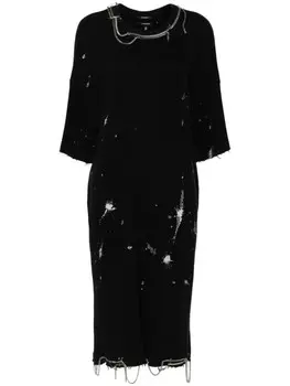 R13 платье миди с цепочкой, черный