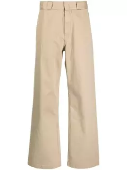 R13 расклешенные брюки средней посадки, зеленый