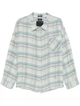 R13 рубашка с двойным воротником, синий