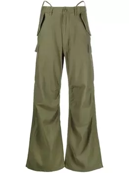 R13 широкие брюки карго, зеленый