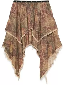 R13 юбка-платок, коричневый