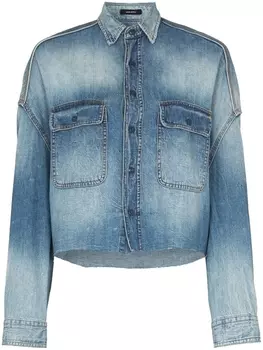 R13 укороченная джинсовая рубашка, синий