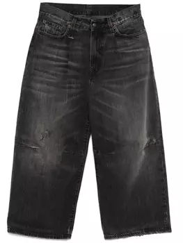 R13 укороченные джинсы широкого кроя, черный