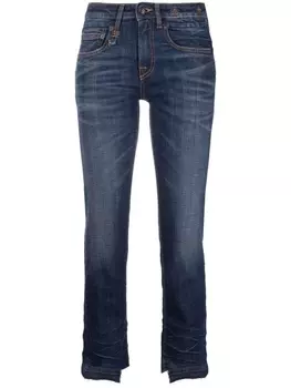 R13 укороченные джинсы средней посадки, синий