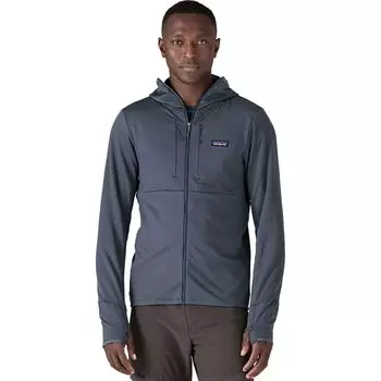 R1 термо худи на молнии с капюшоном Patagonia, синий