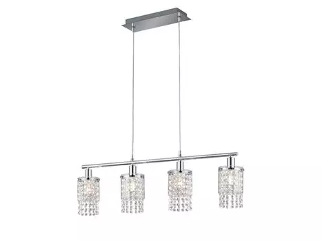 R30764006 Шикарный подвесной светильник хром 4xE14 высота ок. 150 см. Reality Leuchten, прозрачный