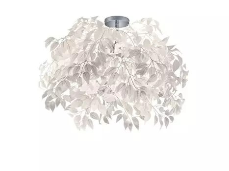 R60463001 Потолочный светильник Лиственный, хром, белый, 3x E14, высота ок. 73 см, диаметр. около 70 см Reality Leuchten, серебро