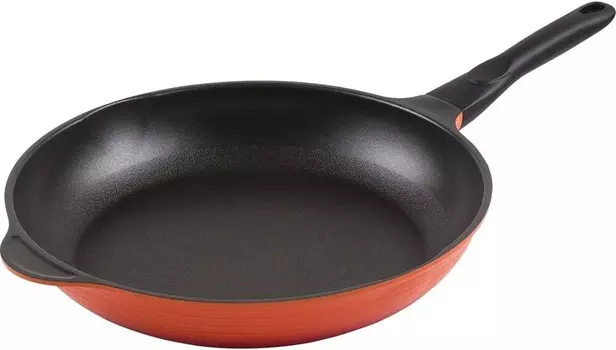 RA-9689 Сковорода, большая вместимость, карбоновая, 12,6 дюйма (32 см), для газовых плит, титановое защитное покрытие WAHEI FREIZ, Orange