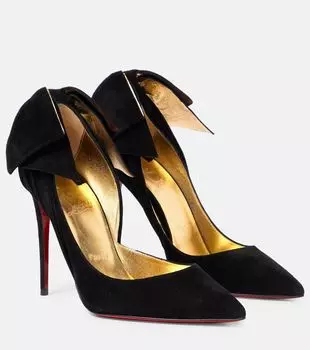Rabakate 100 замшевые лодочки Christian Louboutin, Black/Gold/Lingold