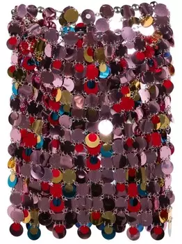 Rabanne декорированная юбка мини, розовый