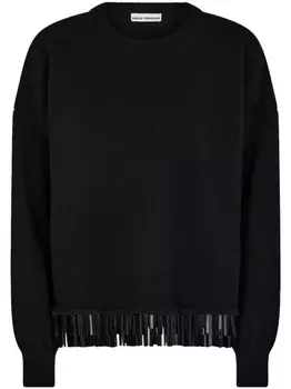 Rabanne декорированный джемпер с приспущенными плечами, черный