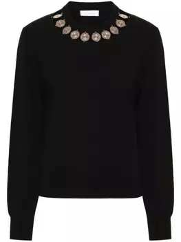 Rabanne декорированный свитер, черный