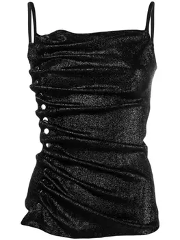 Rabanne драпированный топ, черный