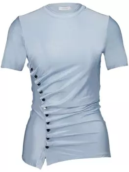 Rabanne футболка с драпировкой, синий