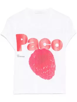 Rabanne футболка с принтом, белый