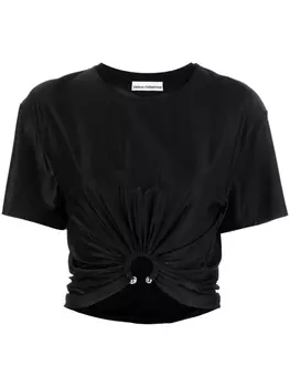 Rabanne футболка со сборками, черный