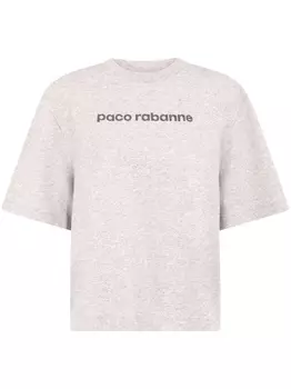 Rabanne футболка со стразами, серый