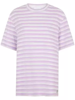 Rabanne футболка в полоску, розовый