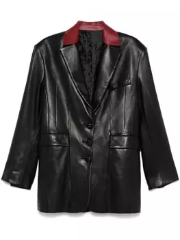 Rabanne кожаный пиджак, черный