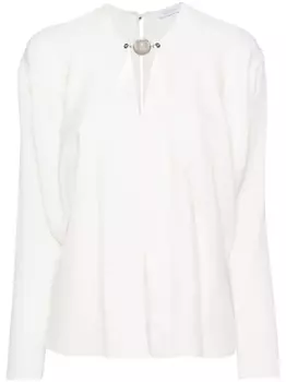 Rabanne креповая блузка с цепочкой, белый